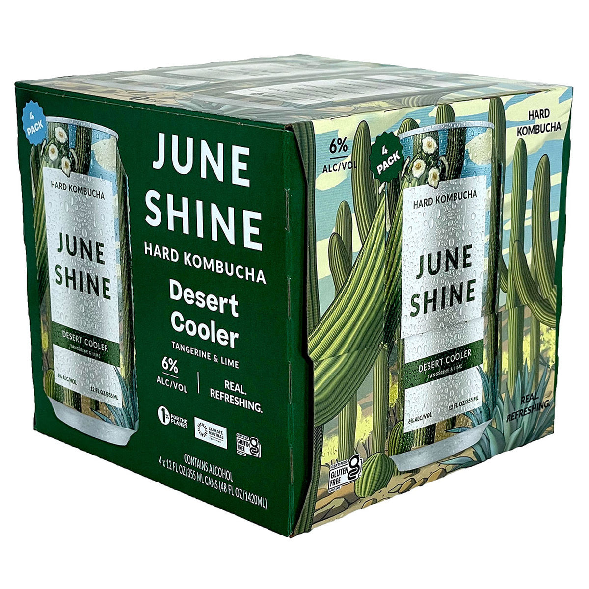 June Shine Desert Cooler Hard Kombucha 4 pack 12 oz cans – The