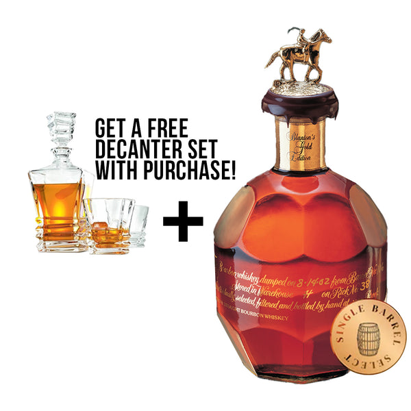 Blanton's Gold Kentucky Bourbon Store Pick and Decanter Set