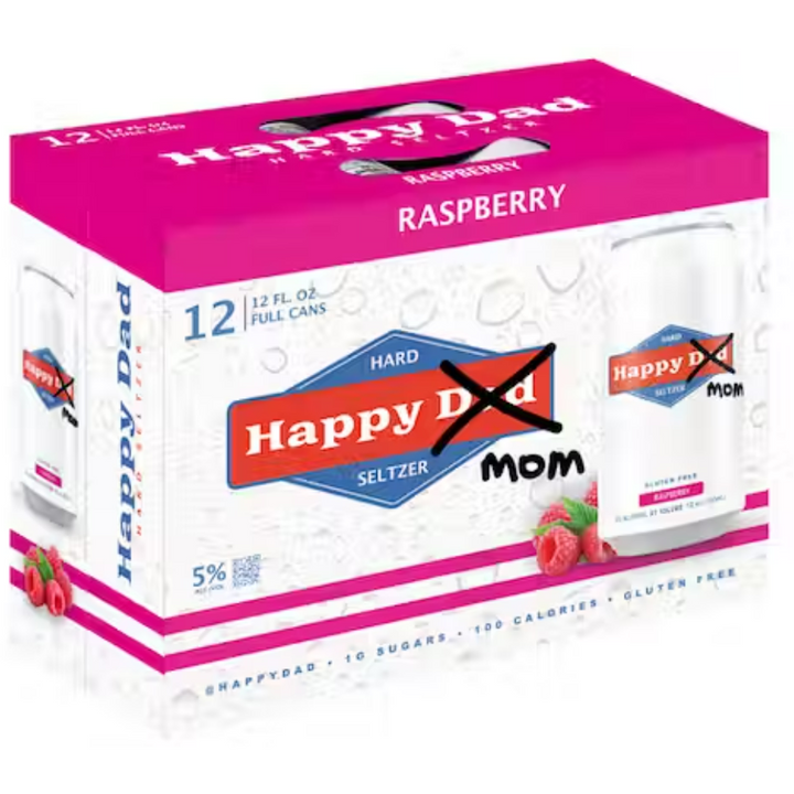 Happy Dad x MOM Raspberry Seltzer