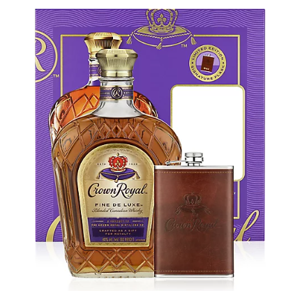 Crown Royal Whisky Gift Set with Flask