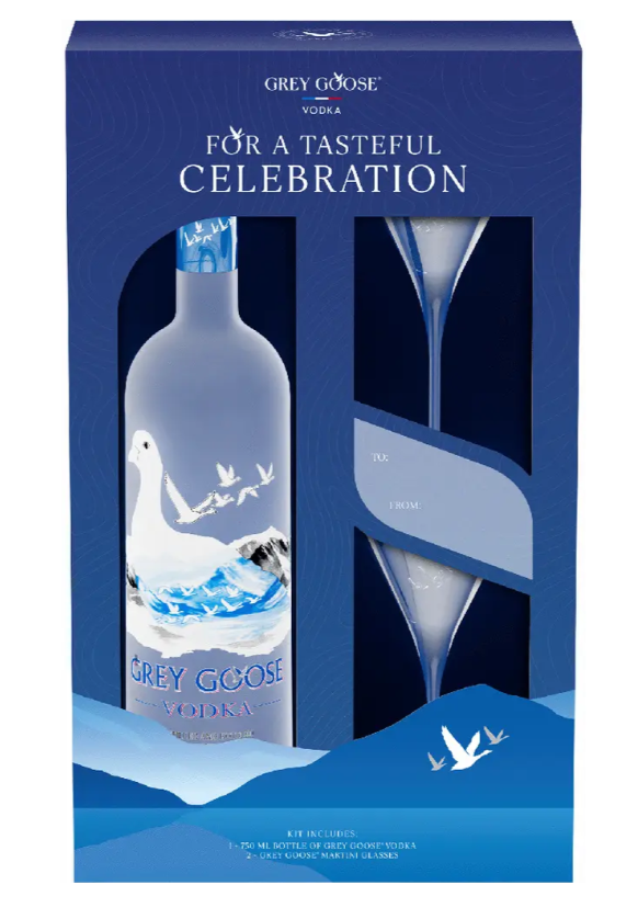 Grey Goose Holiday Gift Set with Martini Glasses