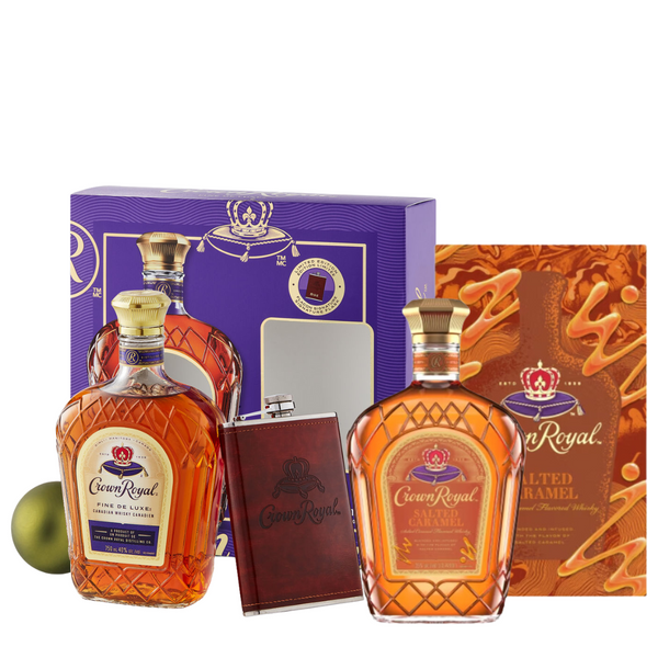 Crown Royal Flask Gift Set and Crown Royal Salted Caramel Whisky