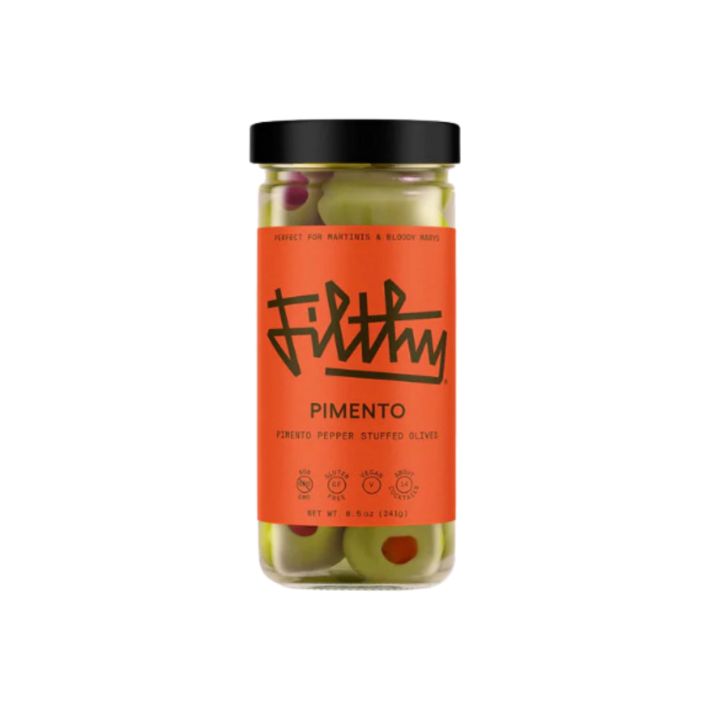 Filthy Pimento Pepper Olives Garnish 8.5 oz