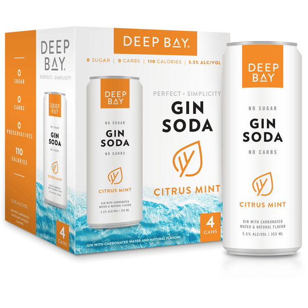Deep Bay Gin Soda Citrus Mint Seltzer 4 Pack 355ml