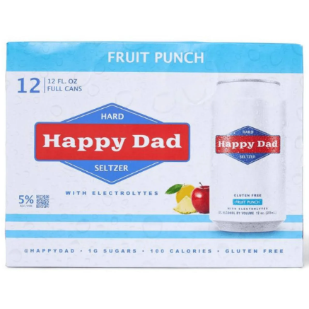 Happy Dad Fruit Punch Hard Seltzer 12 Can Variety Pack 355ml