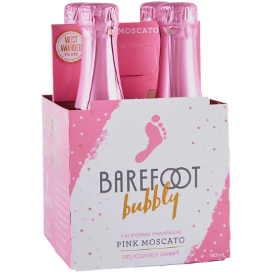 Barefoot Bubbly Pink Moscato Champagne 187ml 4pk