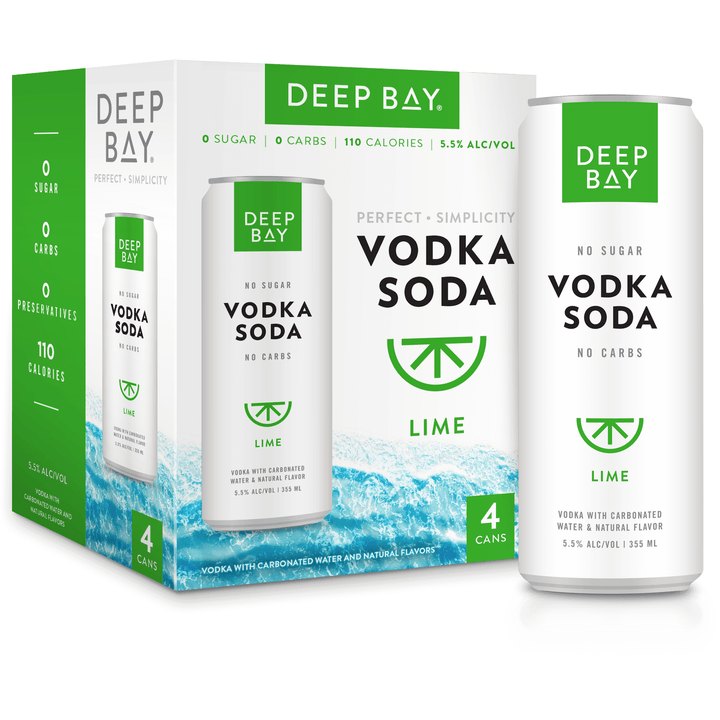 Deep Bay Vodka Soda Lime Seltzer 4 Pack 355ml